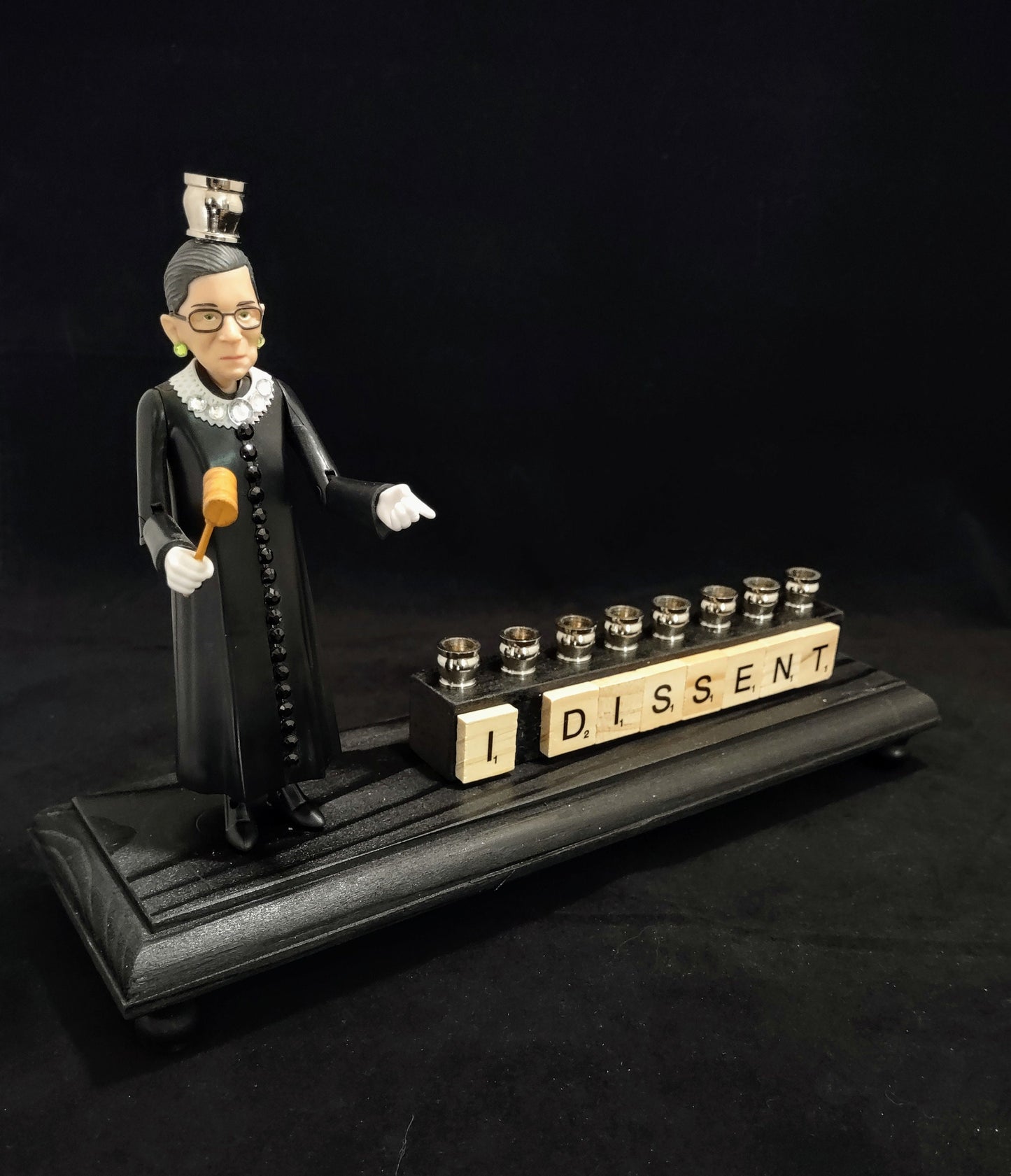 I Dissent Ruth Bader Ginsburg Hanukah Menorah Candle Holder Judaica RBG Jewish Gift