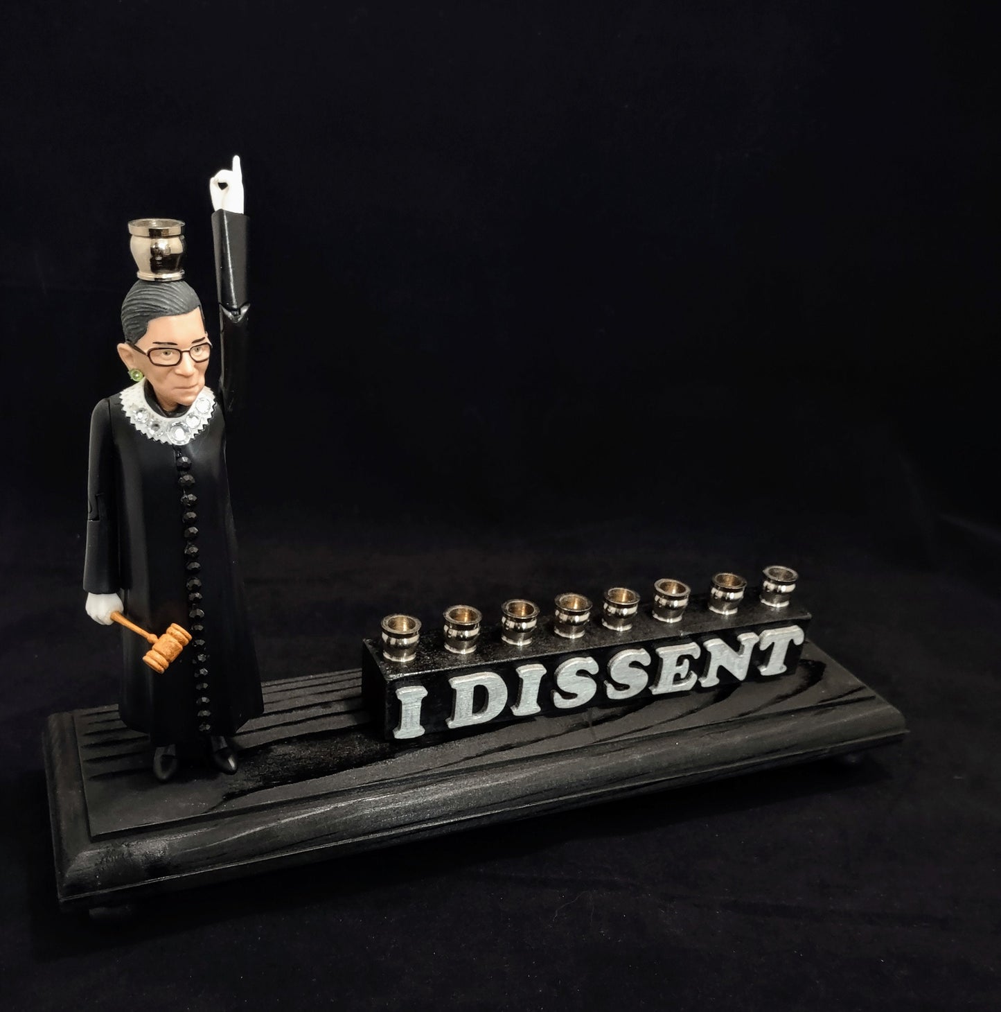 I Dissent Ruth Bader Ginsburg Hanukah Menorah Candle Holder Judaica RBG Jewish Gift