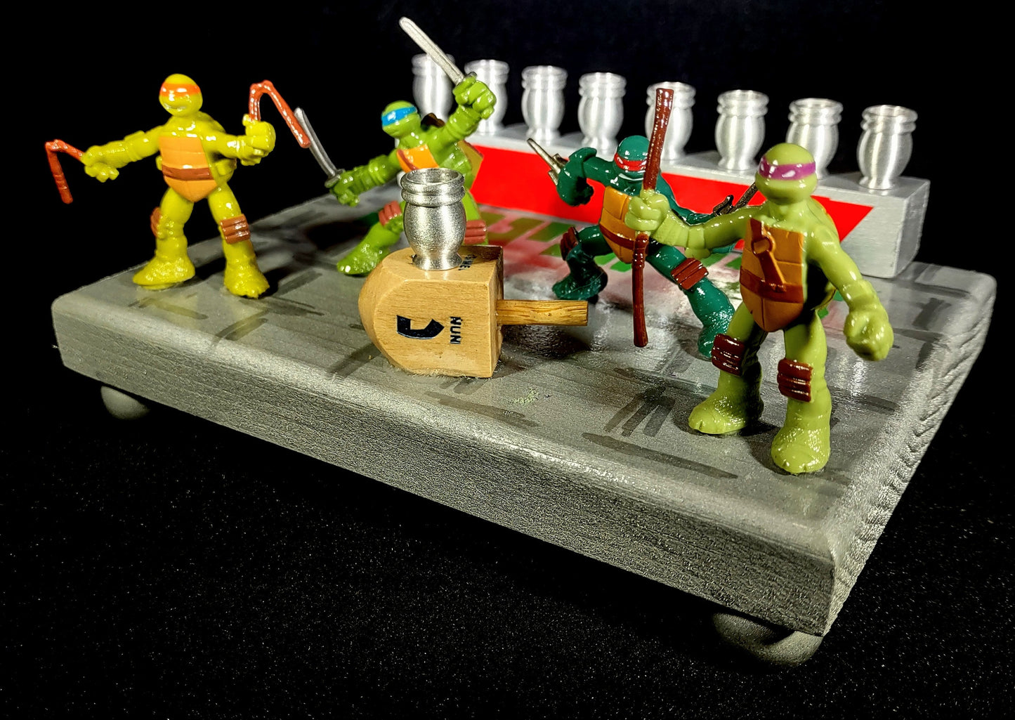 TMNT Menorah: Handmade Teenage Mutant Ninja Turtle Hanukkiah