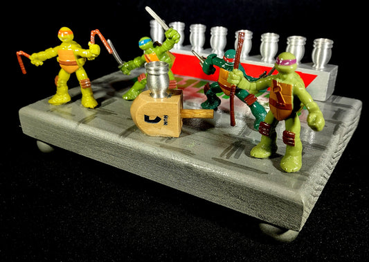 TMNT Menorah: Handmade Teenage Mutant Ninja Turtle Hanukkiah
