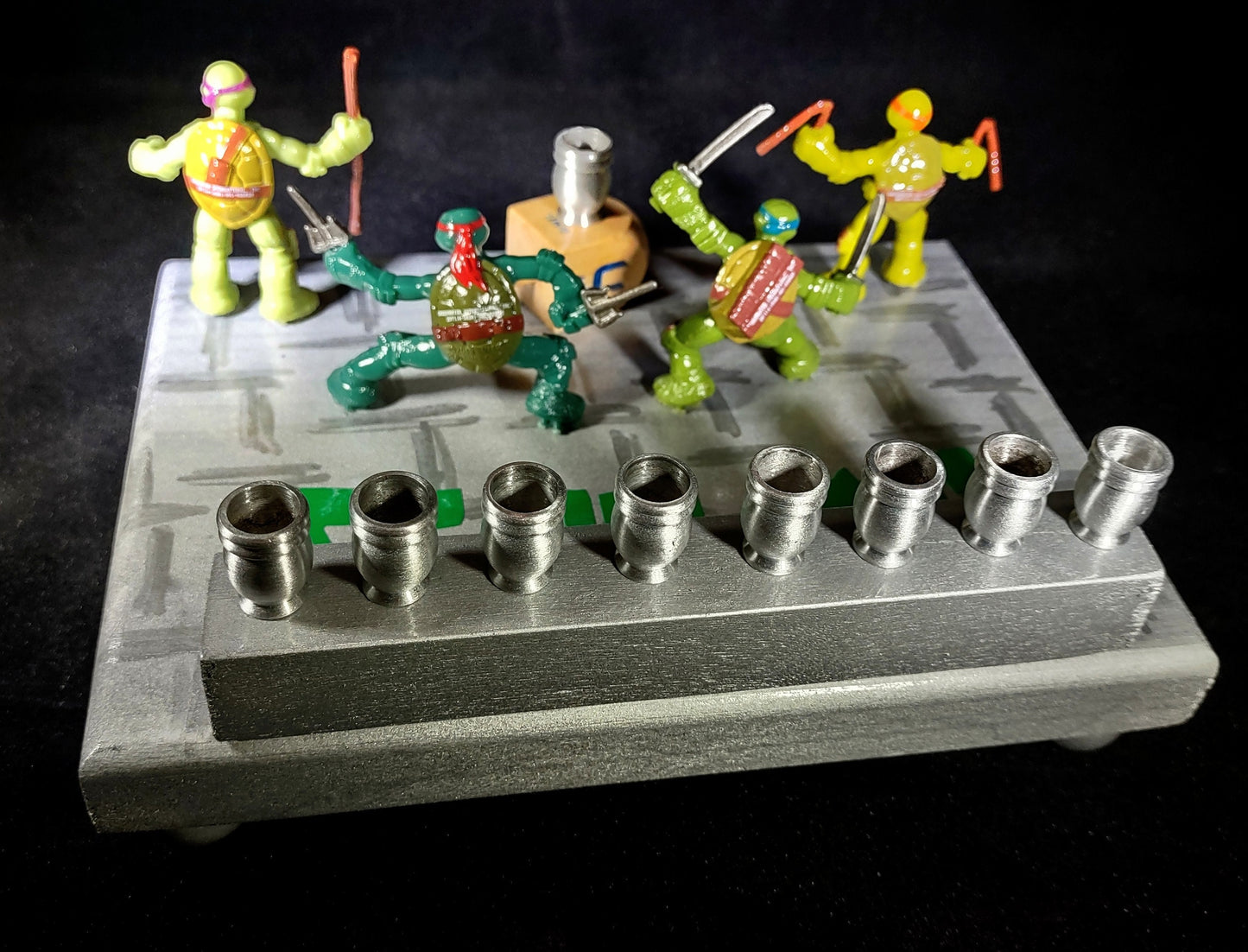 TMNT Menorah: Handmade Teenage Mutant Ninja Turtle Hanukkiah