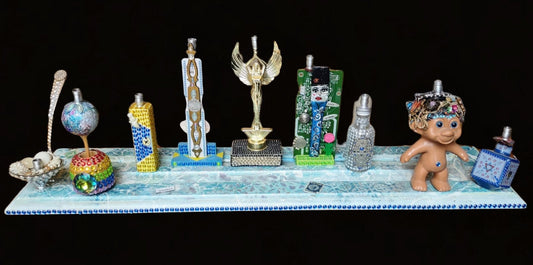 Eclectic Menorah: Upcycled Trophy & Toy Hanukkiah