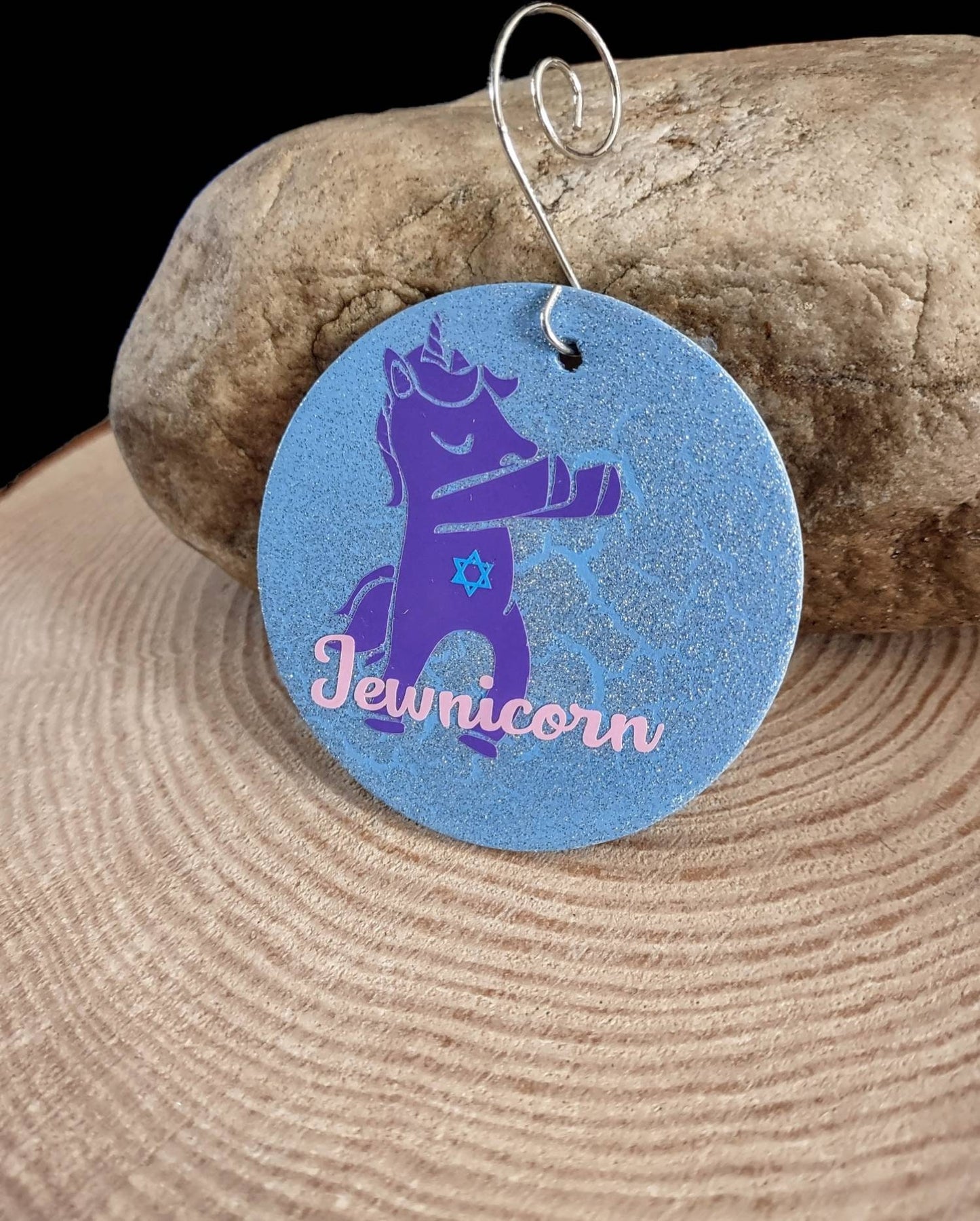 Jewnicorn Ornament, Rainbow Unicorn, Hanukkah Decoration