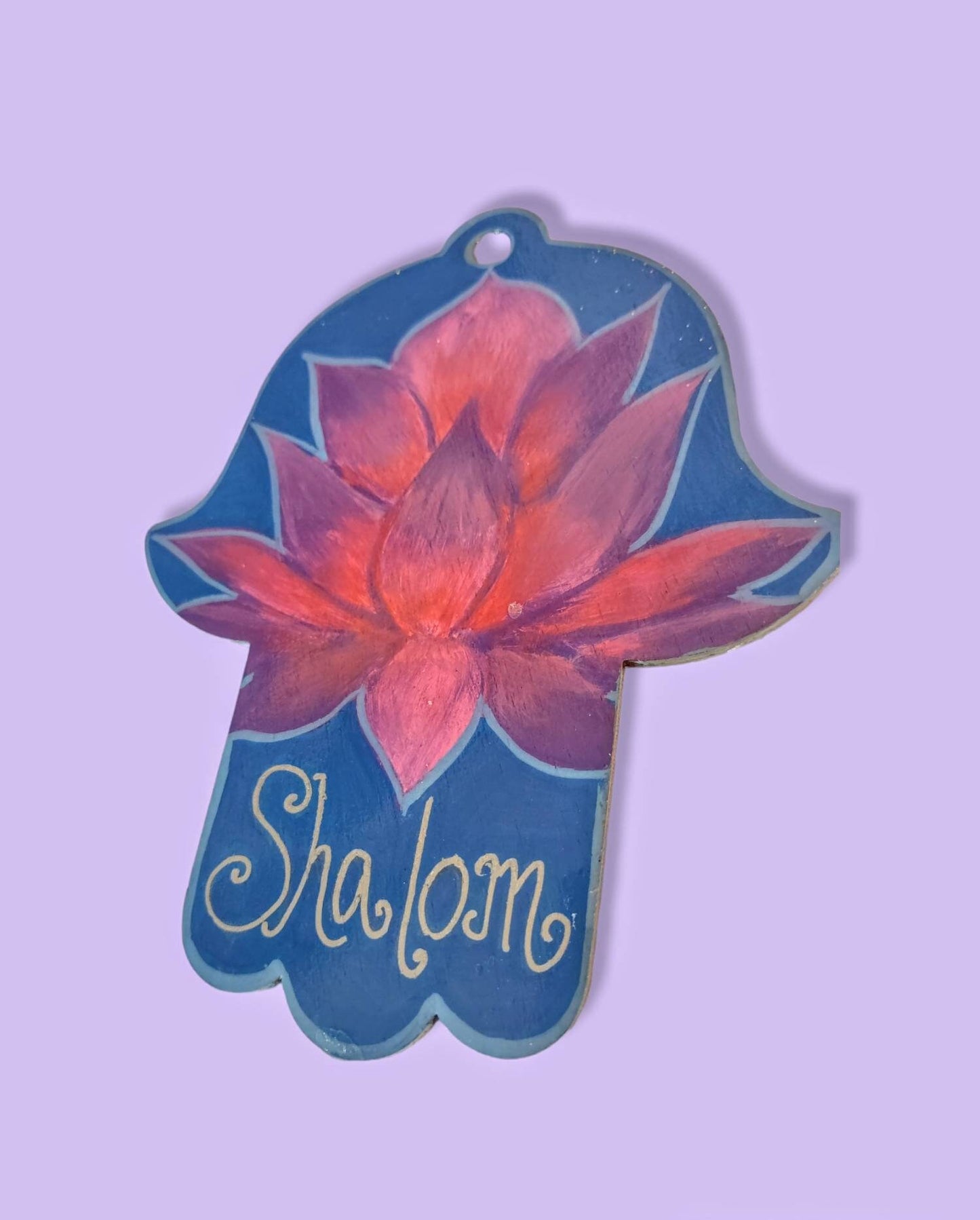 Hand-Painted Lotus Hamsa and Mezuzah Set – Jewish Housewarming Gift