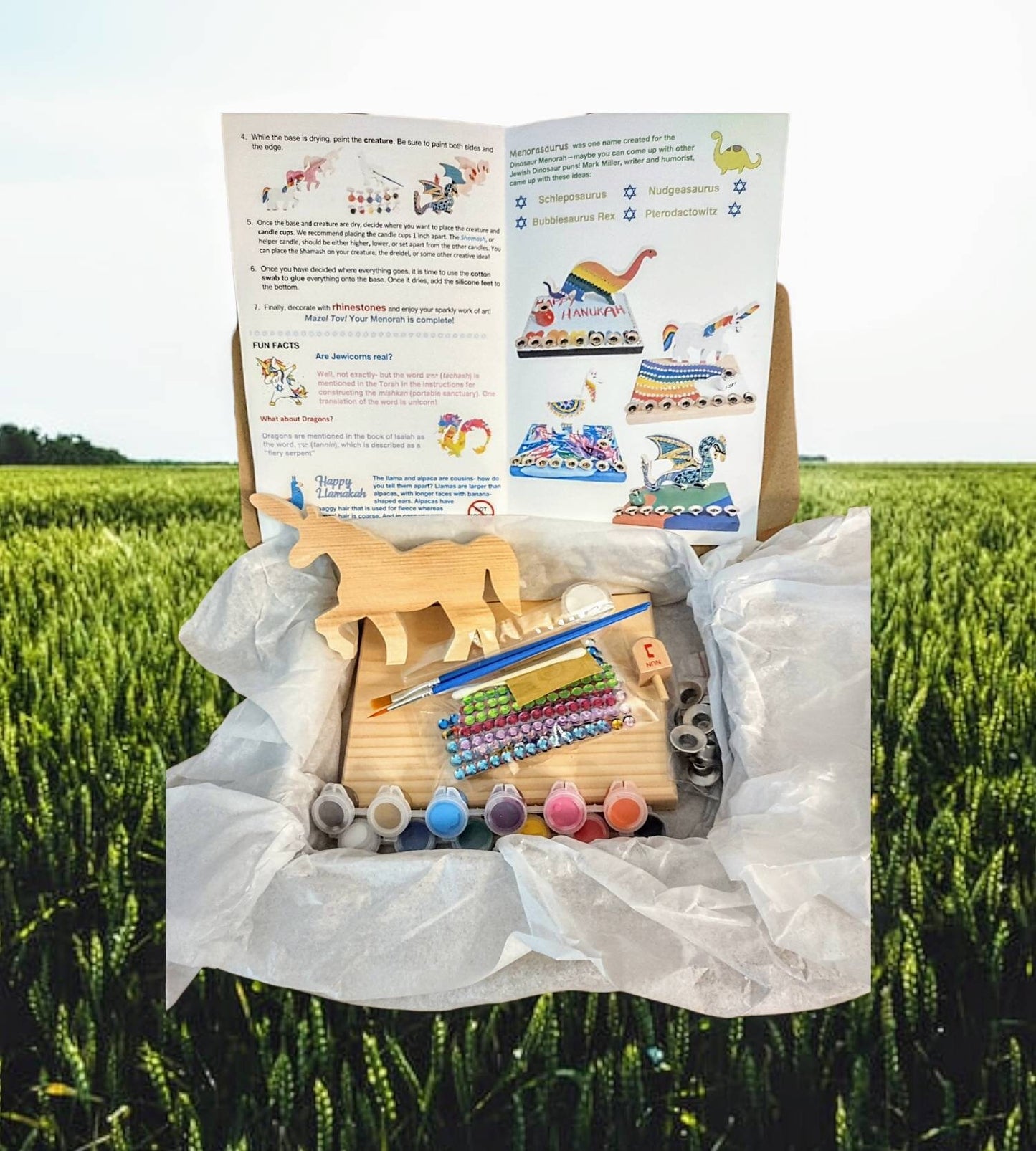 Make your own Llama Menorah Kit DIY Hanukkiah for children Hanukkah Judaica Jewish Kids