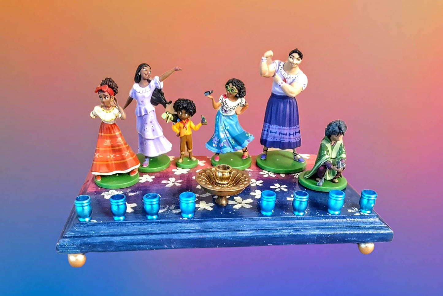 Encanto Menorah: Repurposed Toy Figurine Hanukkah Gift