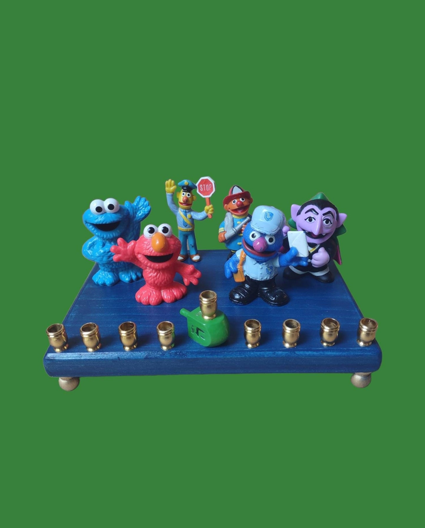 Sesame Street Menorah: Hand-crafted Hanukkah Decoration