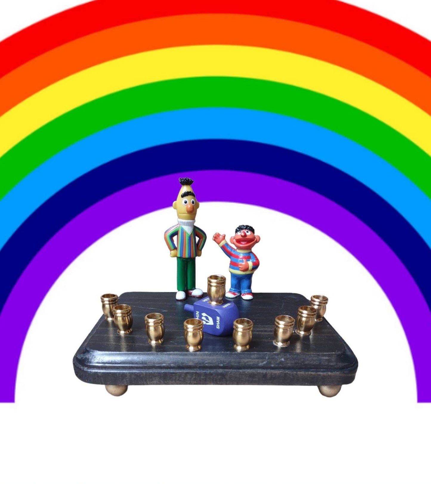 Sesame Street Menorah: Hand-crafted Hanukkah Decoration
