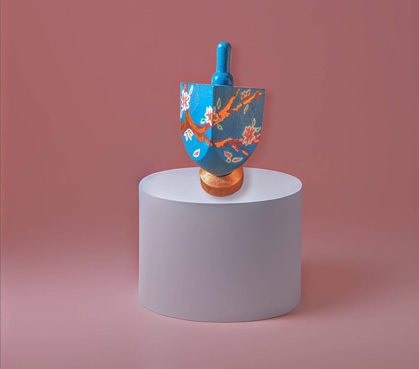 Dreidel and Mezuzah Set- Cherry blossom Jewish home Judaica Hanukkah housewarming