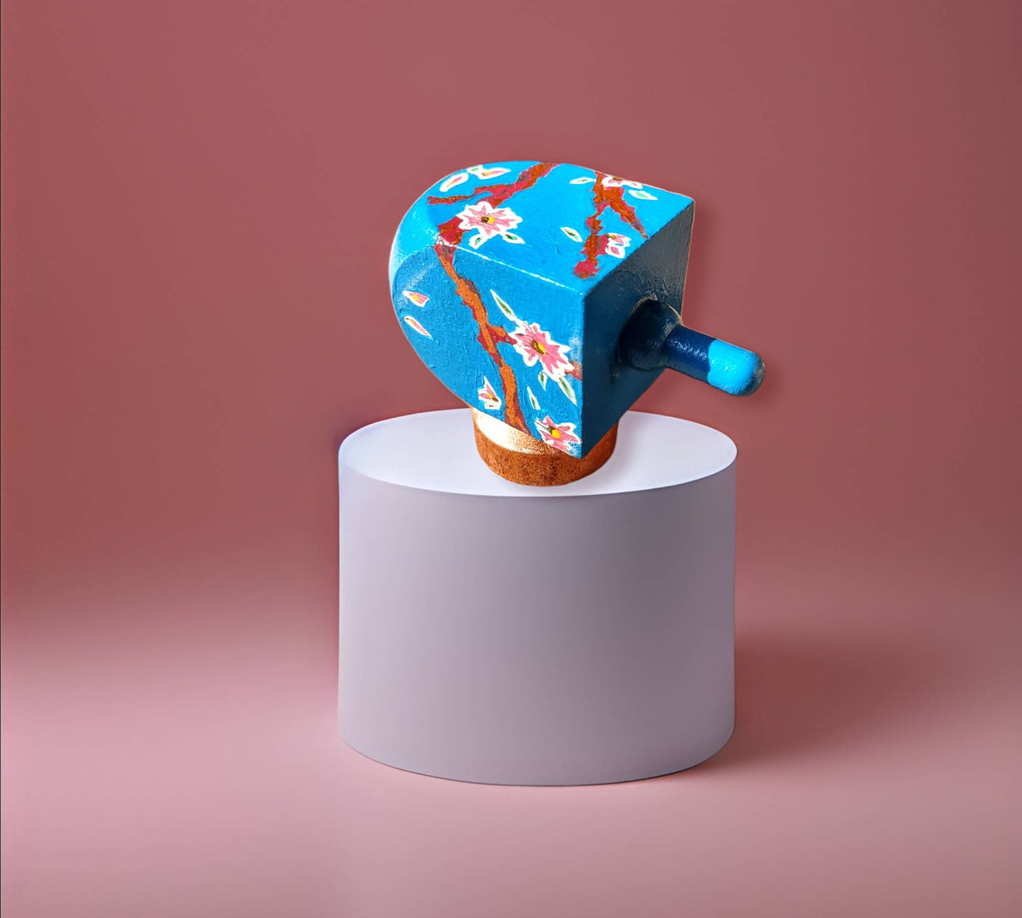 Dreidel and Mezuzah Set- Cherry blossom Jewish home Judaica Hanukkah housewarming