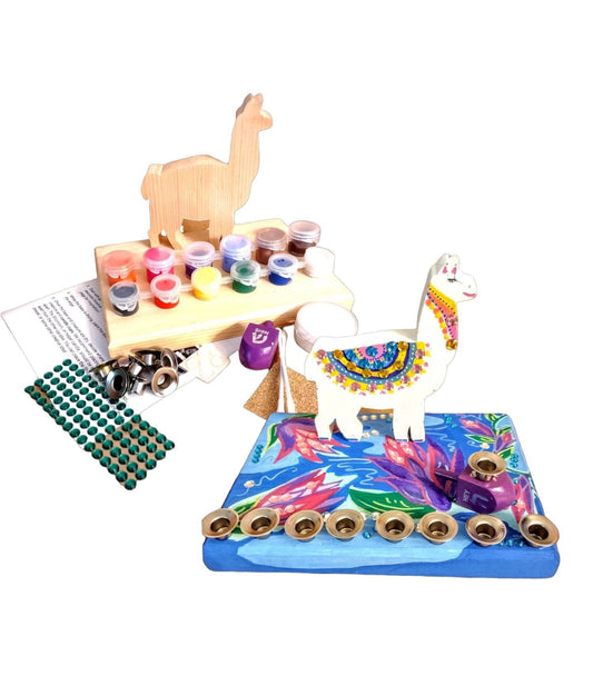 Make your own Llama Menorah Kit DIY Hanukkiah for children Hanukkah Judaica Jewish Kids