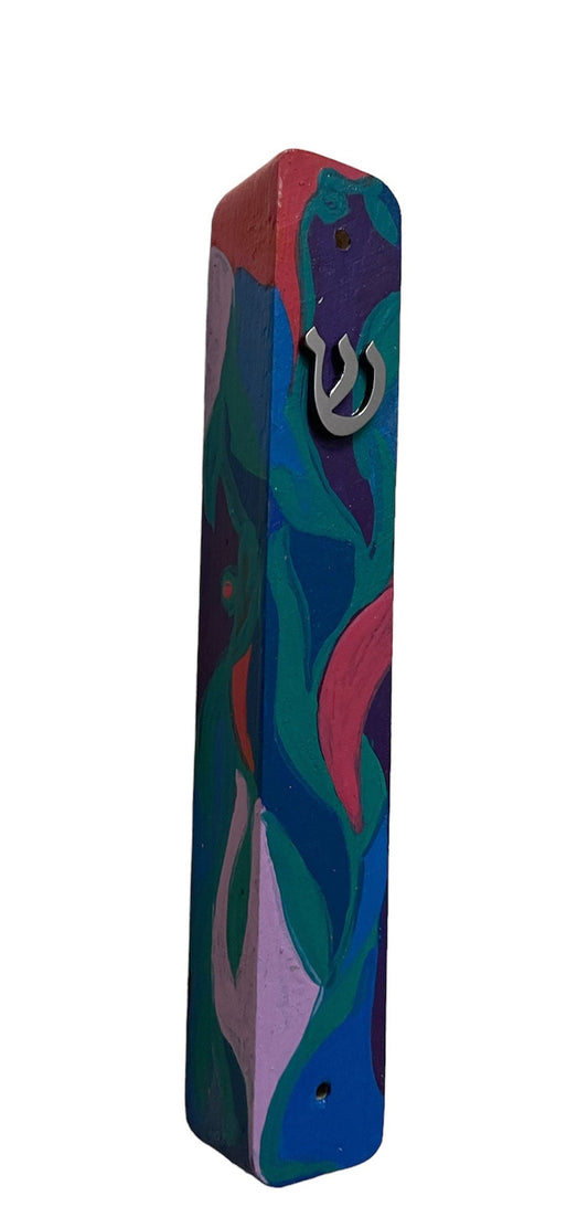 Spiral Leafy Vine Mezuzah Case