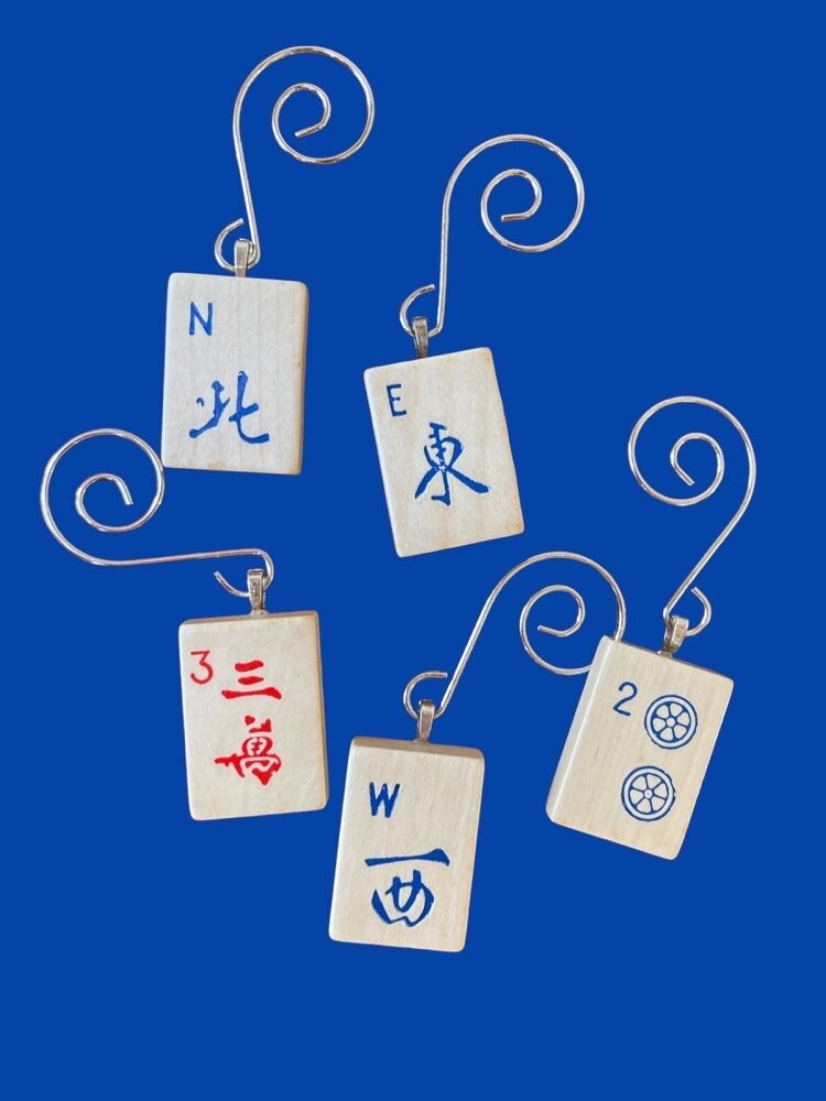 Mahjong Tile Christmas Ornament, Holiday Decoration