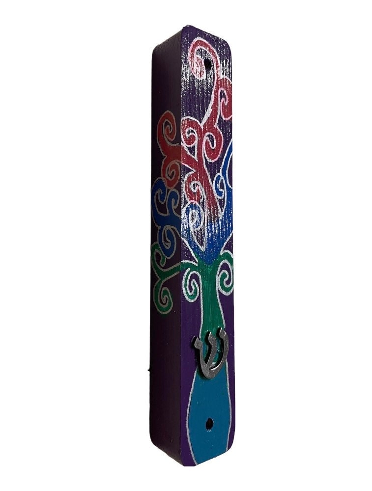 Hand-Painted Hamsa and Mezuzah Set – Tree of Life Jewish Gift