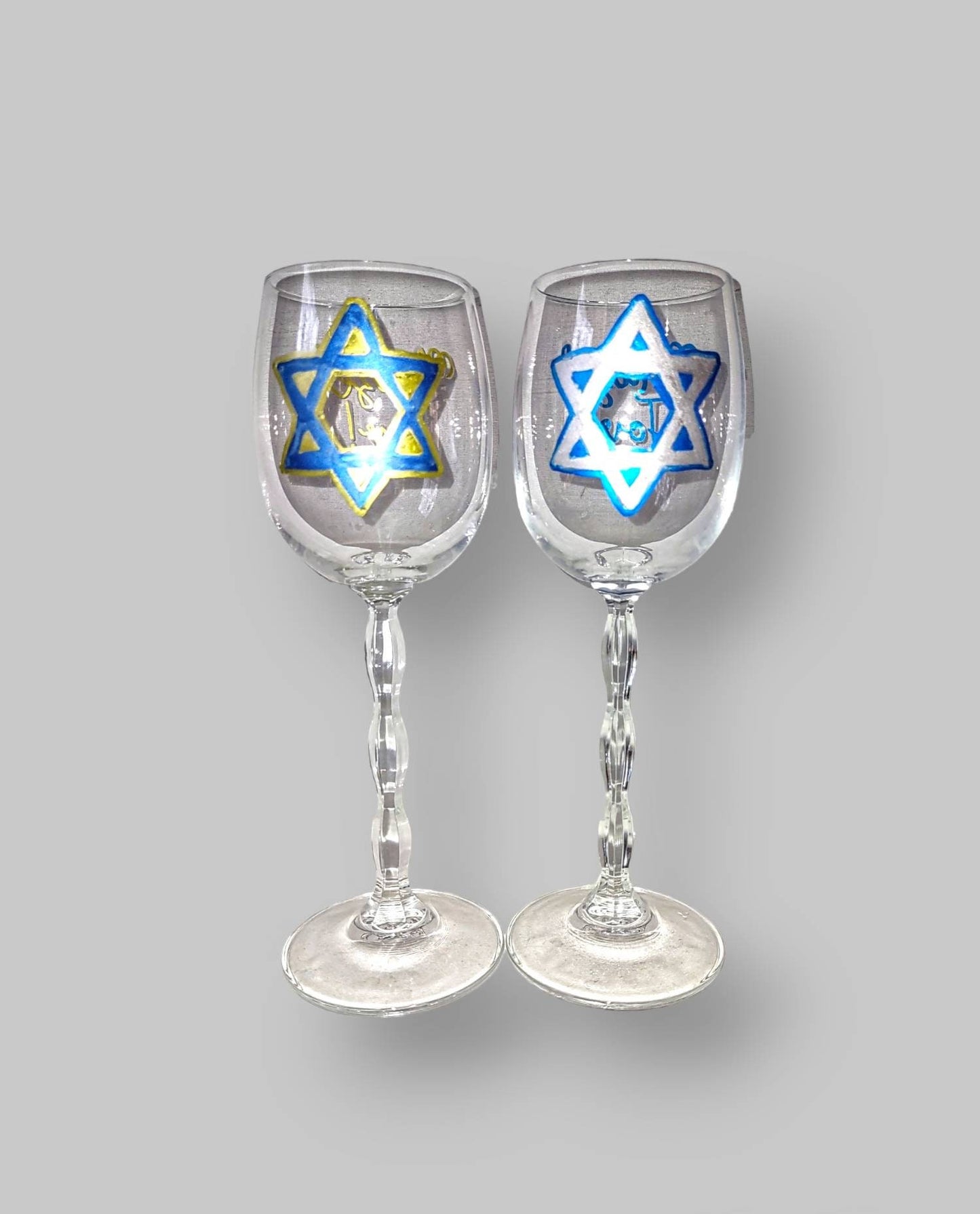 Mazel Tov L'Chayim Celebrate Wine Glass Champagne Glass Wedding Jewish Judaica