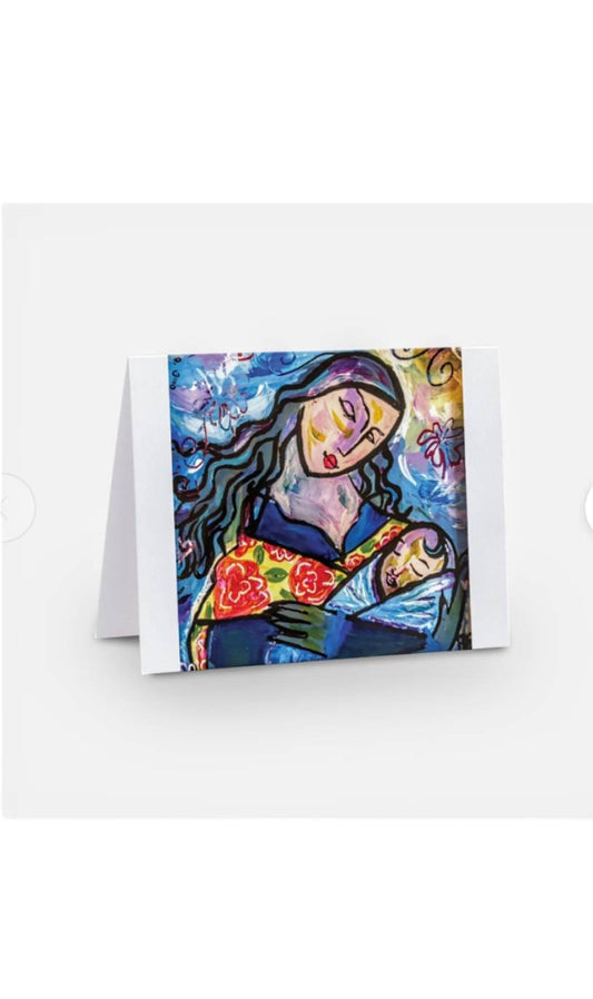 Mother and Child Art Note Card, "I'll Hold You"