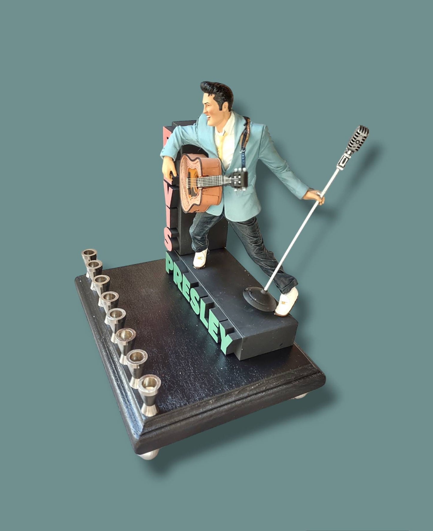 The King, Elvis Presley Collector, Hanukah Menorah Candle Holder Judaica