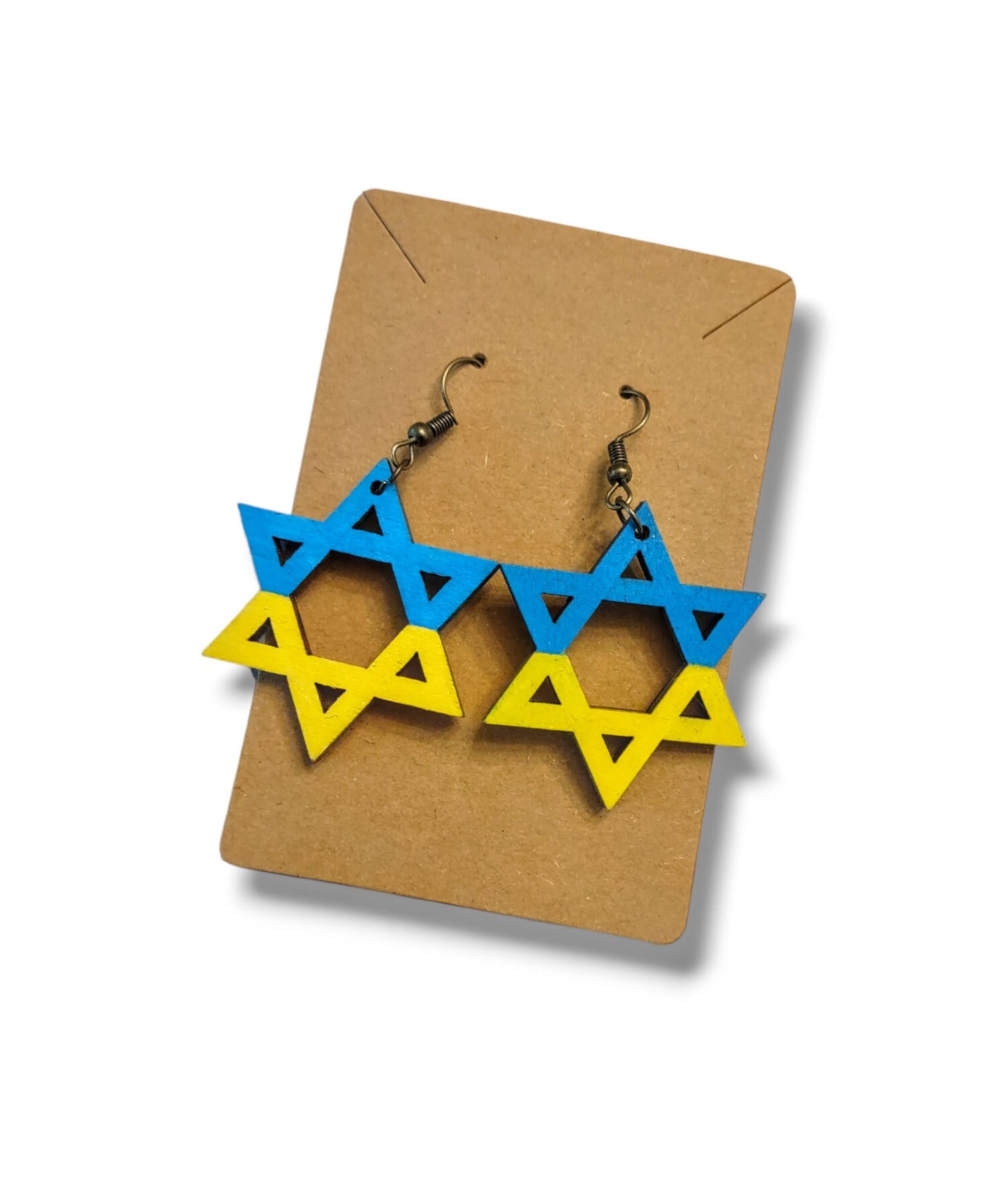 Solidarity Patriotic Earrings Israel Ukraine Canada USA France Mardi Gras Jewish Star Earrings