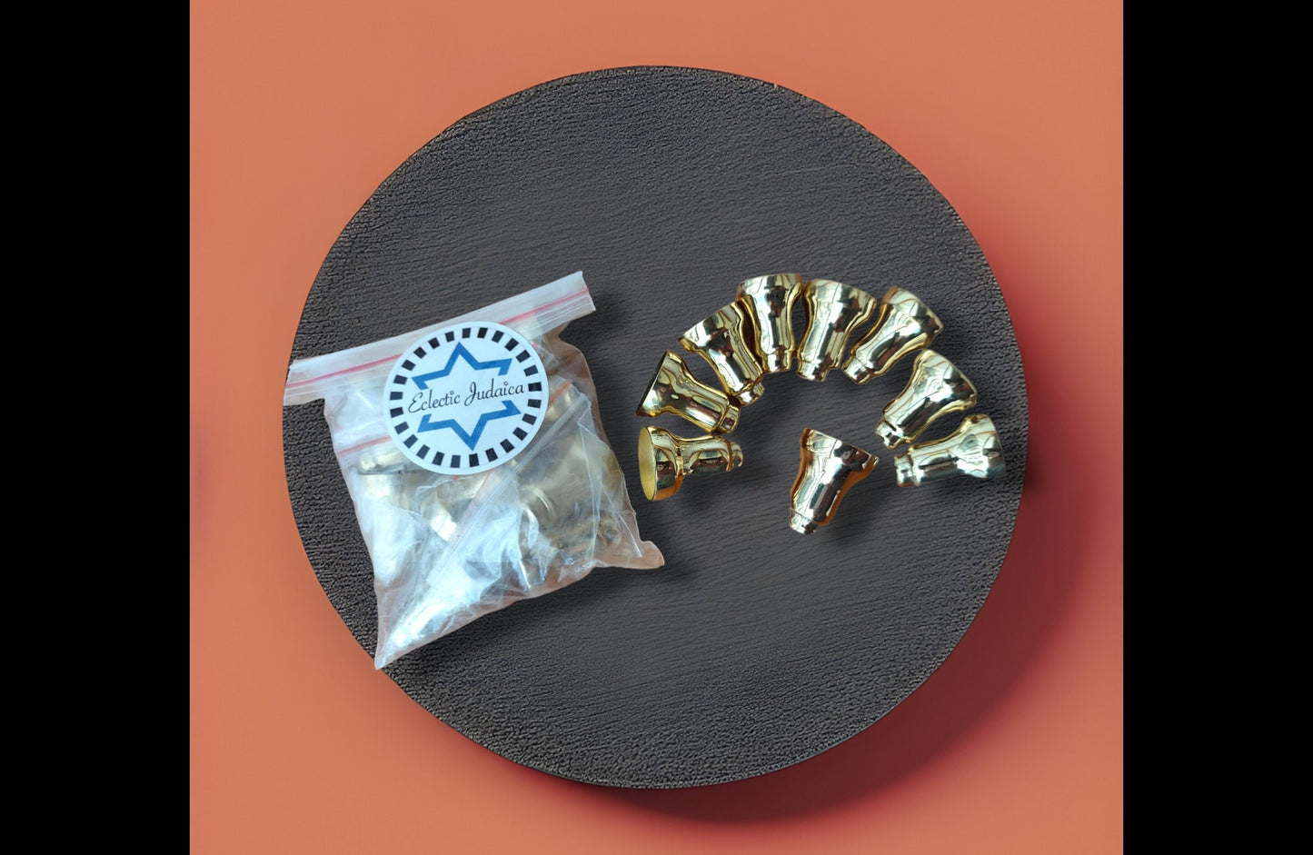 Menorah Candle Drip Cups Silver Gold Color