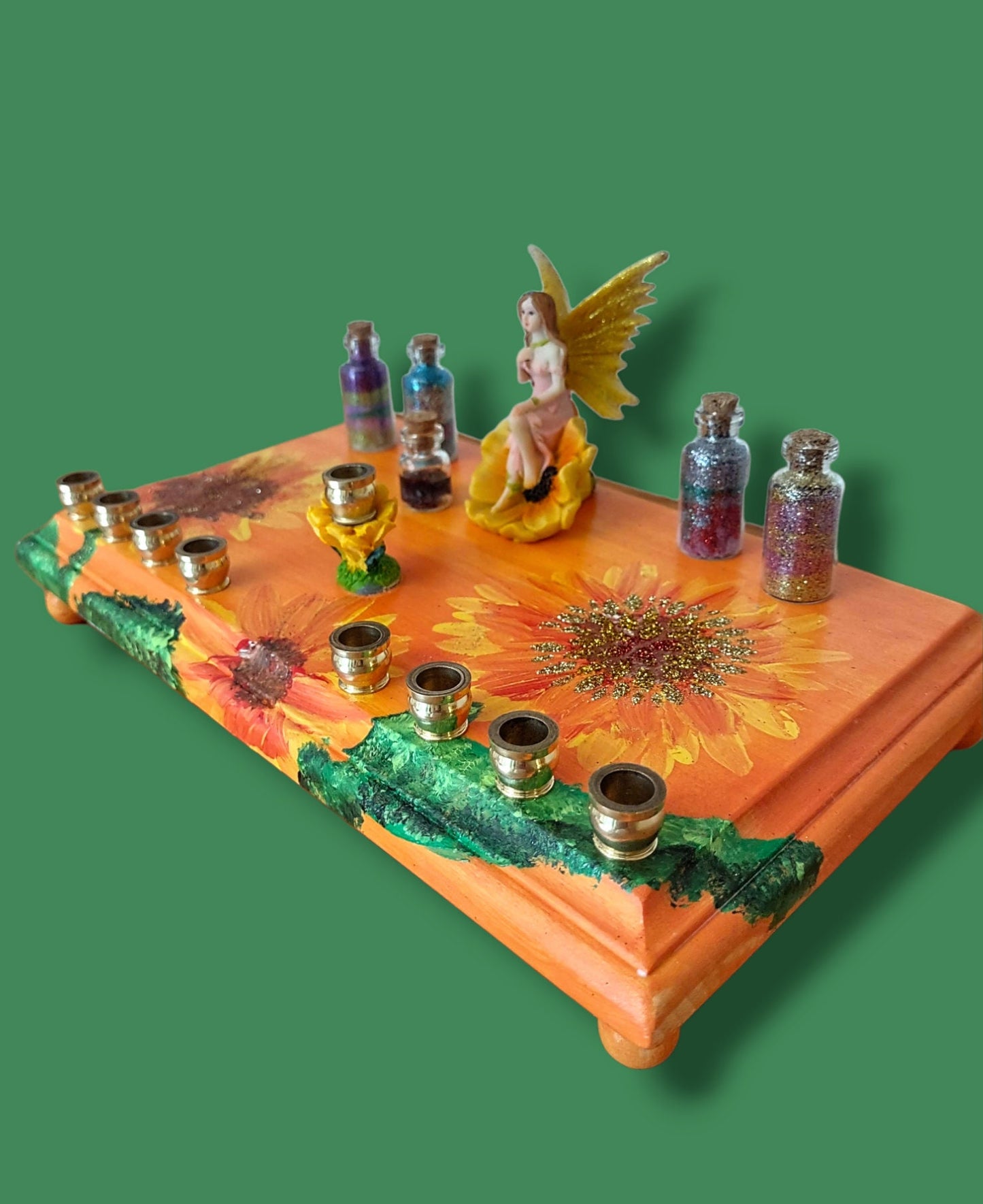 Fairy flower Menorah whimsical Judaica Jewish Hanukah gift