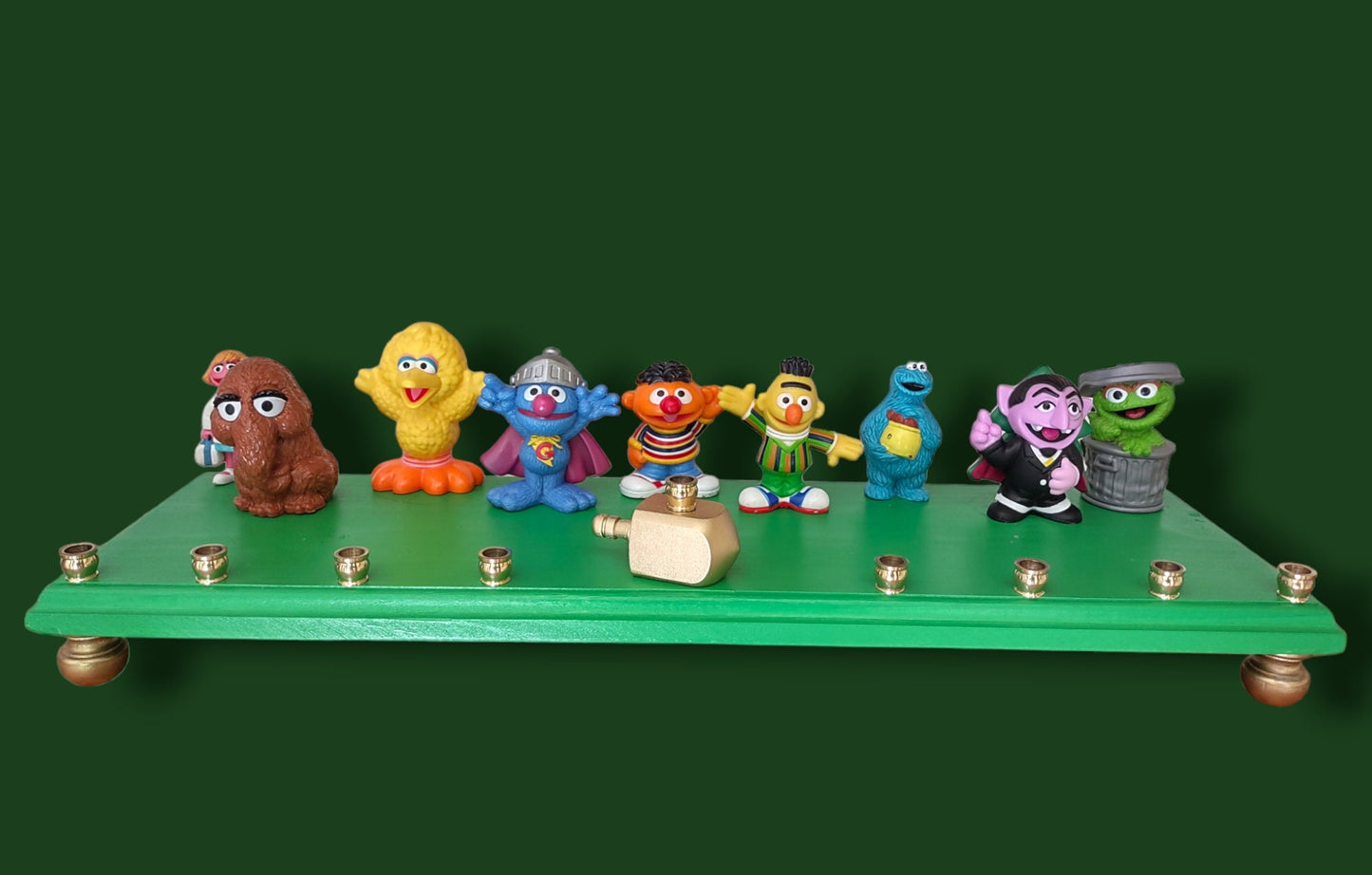 Sesame Street Menorah: Hand-crafted Hanukkah Decoration