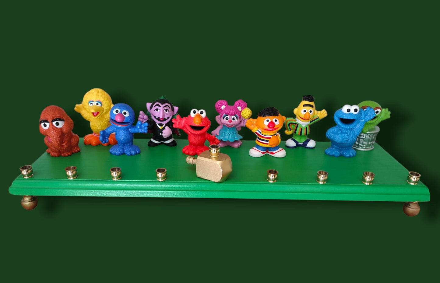 Sesame Street Menorah: Hand-crafted Hanukkah Decoration