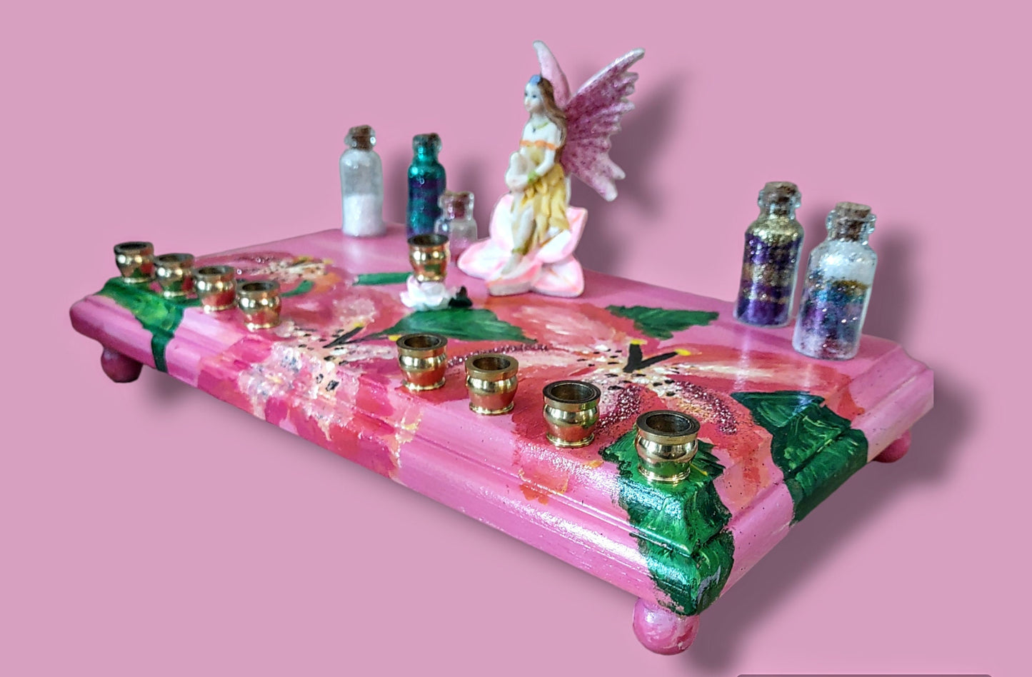 Fairy flower Menorah whimsical Judaica Jewish Hanukah gift