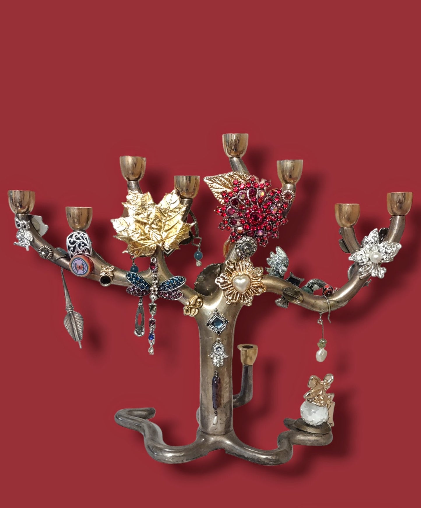 Jeweled Tree Menorah: Vintage Sandra Kravitz Design Hanukkiah
