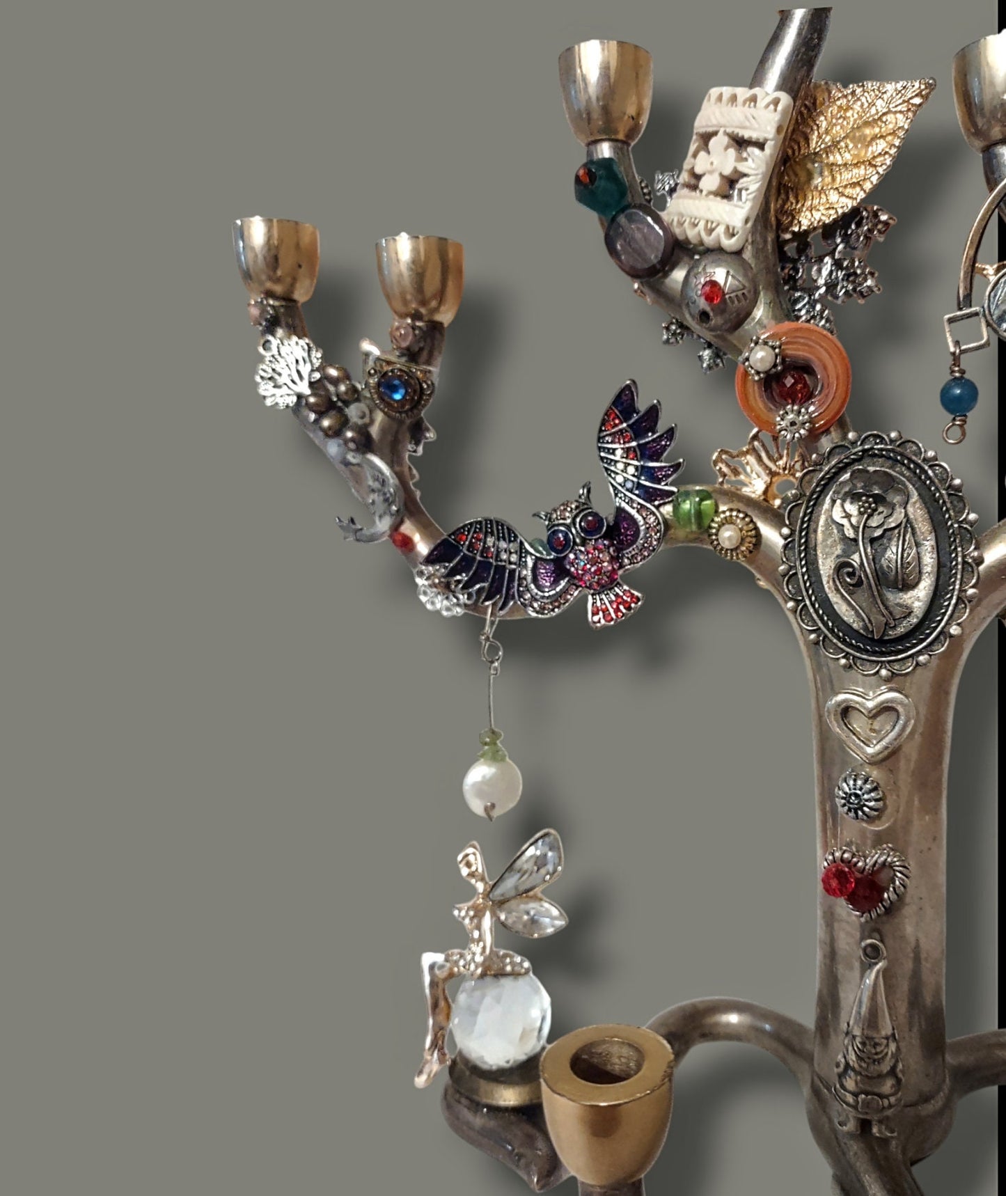 Jeweled Tree Menorah: Vintage Sandra Kravitz Design Hanukkiah