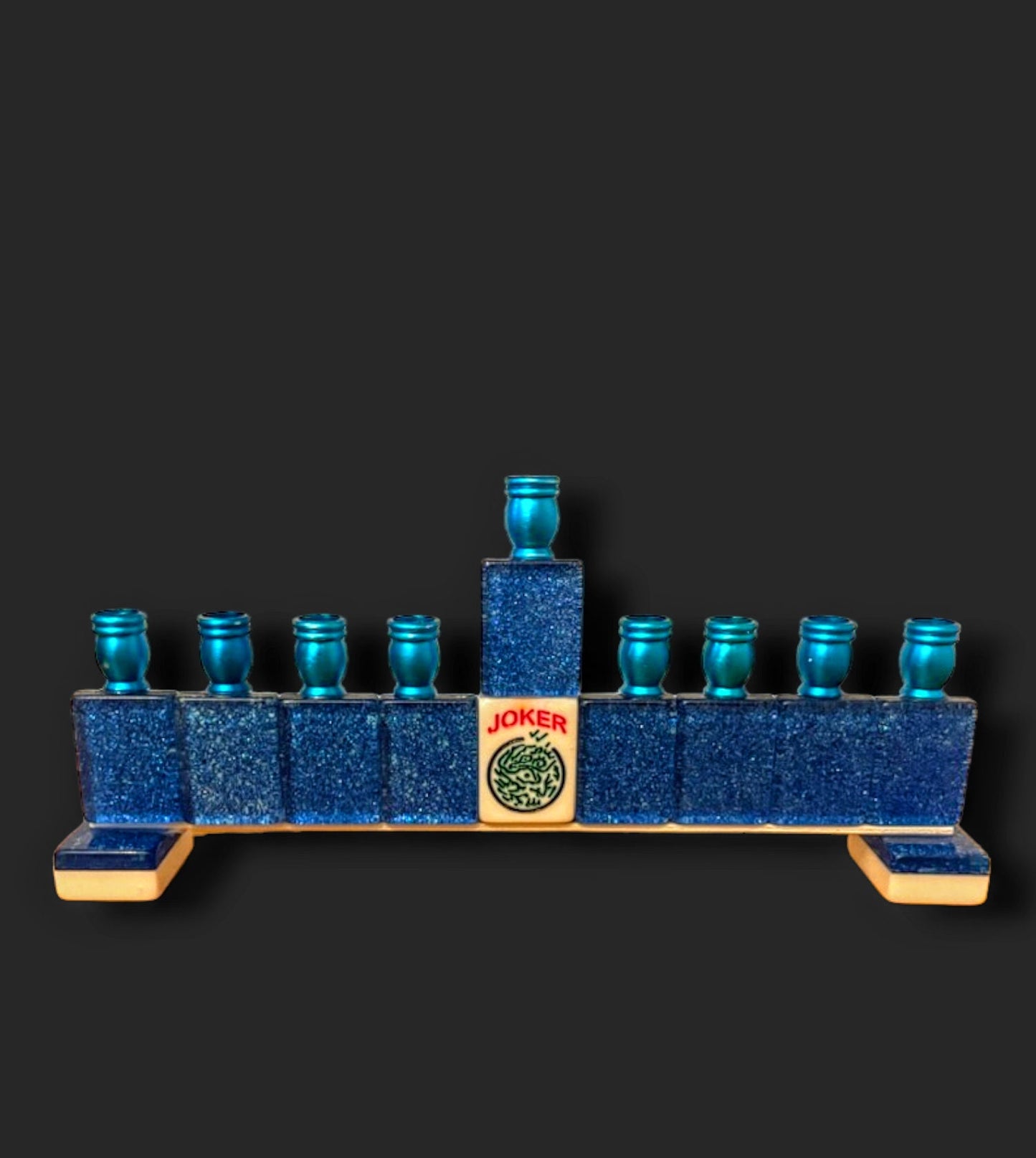MahJong Menorah unique Repurposed Judaica Game Hanukkiah Chanukah candles Jewish