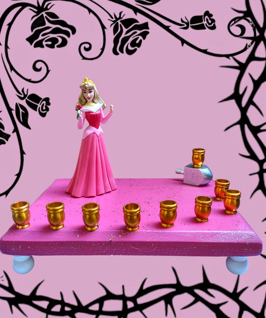 Princess Menorah Classic Disney Judaica Hannukah Sleeping Beauty Princess Aurora Rose