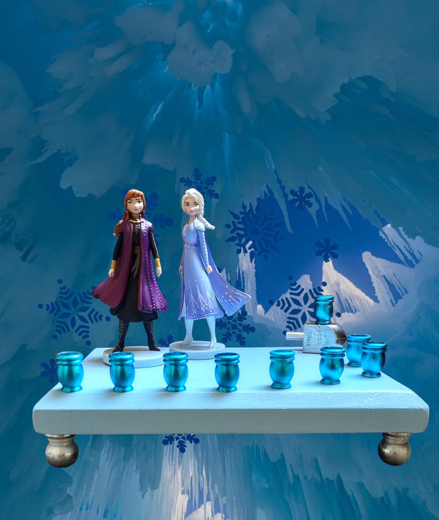 Princess Menorah Classic Disney Judaica Hannukah Frozen Anna Elsa