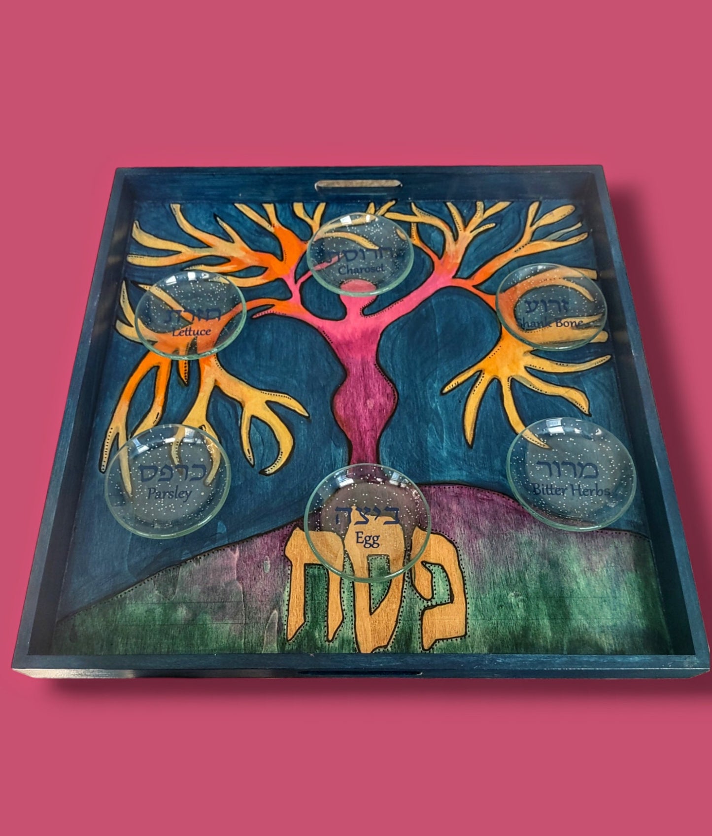 Hand-Painted Tree of Life Seder Plate: Passover Plate