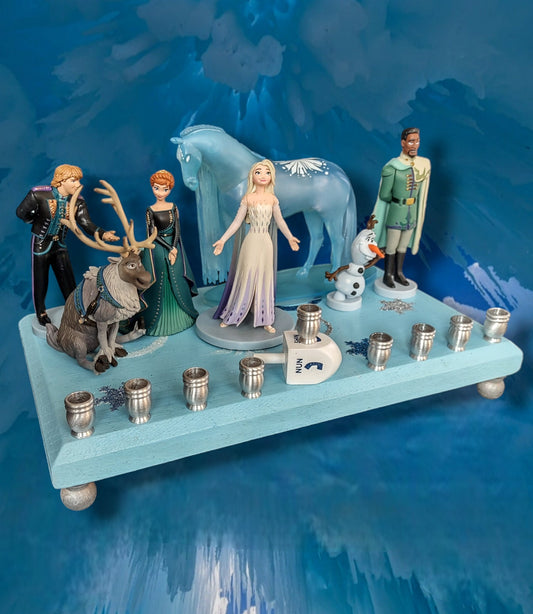 Frozen Menorah Princess Menorah Classic Disney Judaica Hanukkiah Anna and Elsa