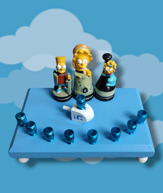 Collectors Simpsons Bart Lisa and Maggie Menorah Judaica Hanukkiah Chess