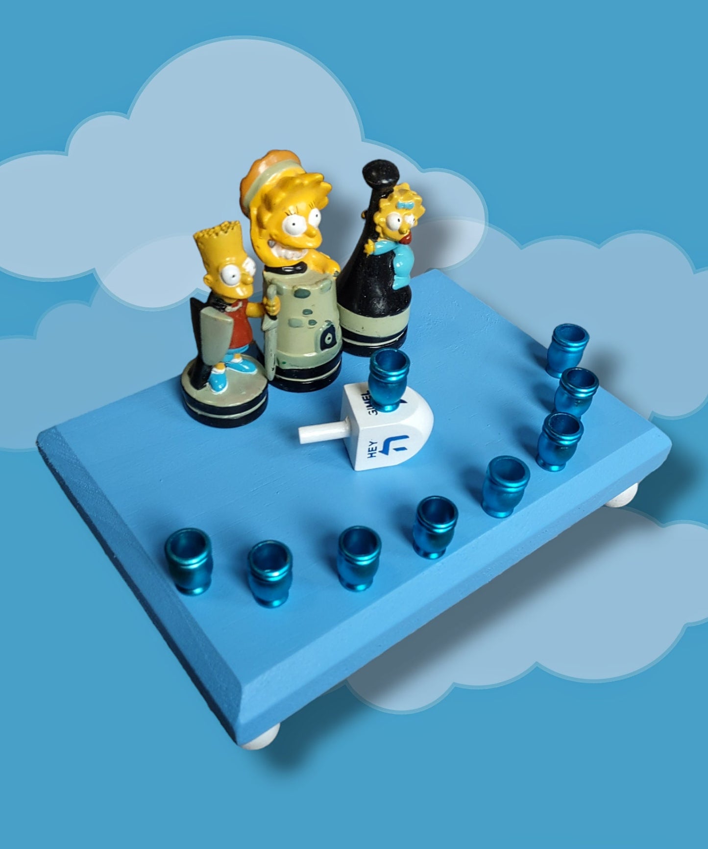 Collectors Simpsons Bart Lisa and Maggie Menorah Judaica Hanukkiah Chess