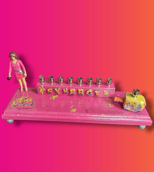 Collector Jem and the Holograms Synergy Menorah Candle Hanukkah Judaica Repurposed Jewish