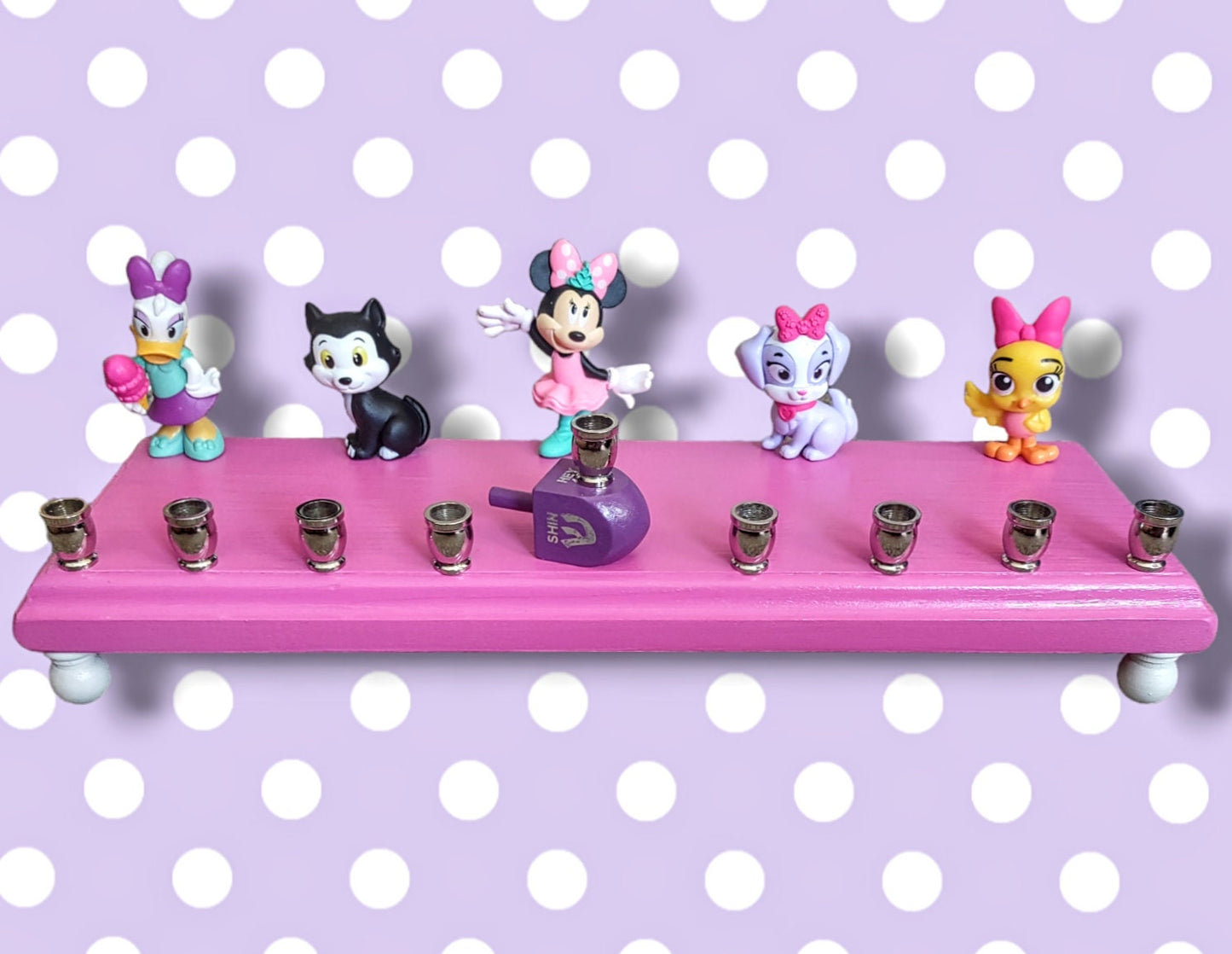 Minnie Mouse Menorah Classic Disney Judaica Hanukkiah Repurposed Daisy