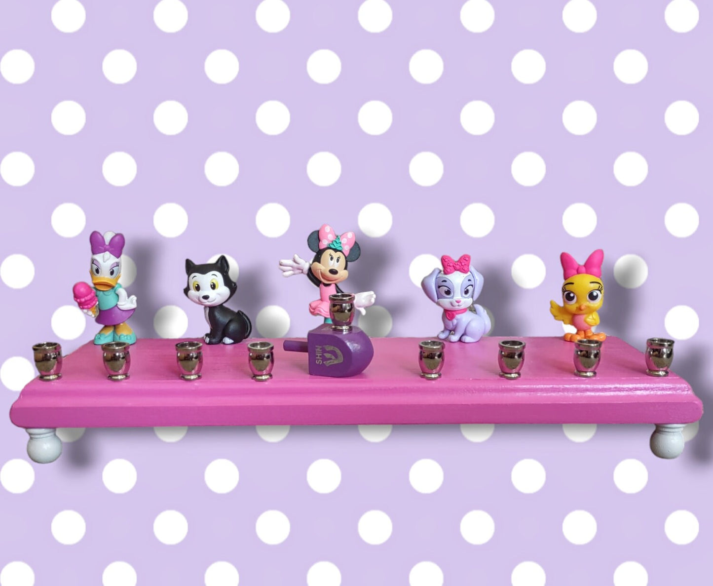 Minnie Mouse Menorah Classic Disney Judaica Hanukkiah Repurposed Daisy