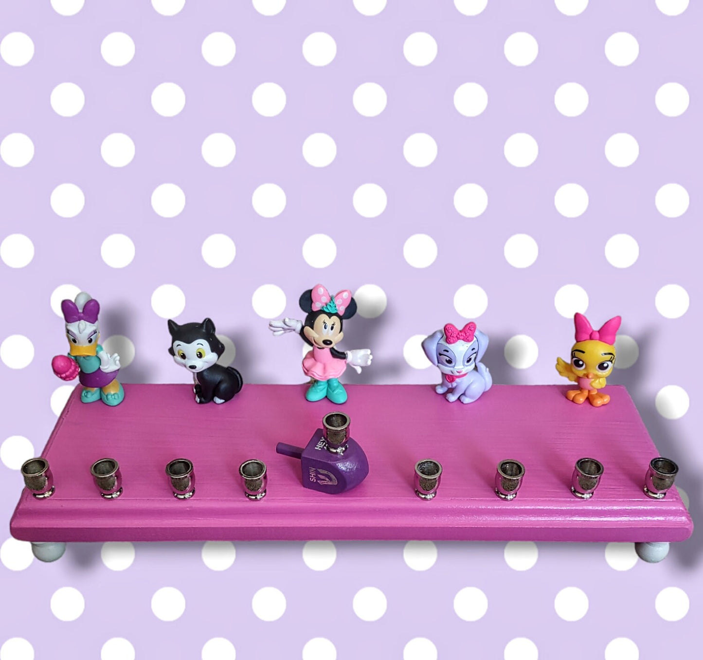 Minnie Mouse Menorah Classic Disney Judaica Hanukkiah Repurposed Daisy