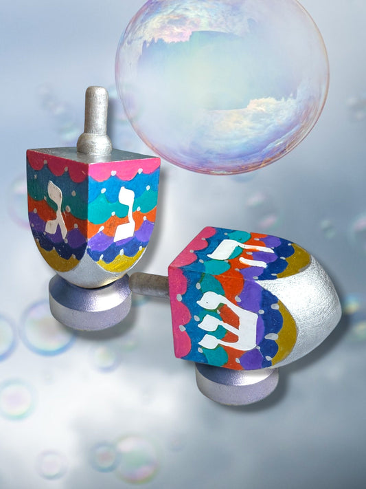 Hand Painted Mermaid Tail Dreidel, Unique Hanukkah Gift