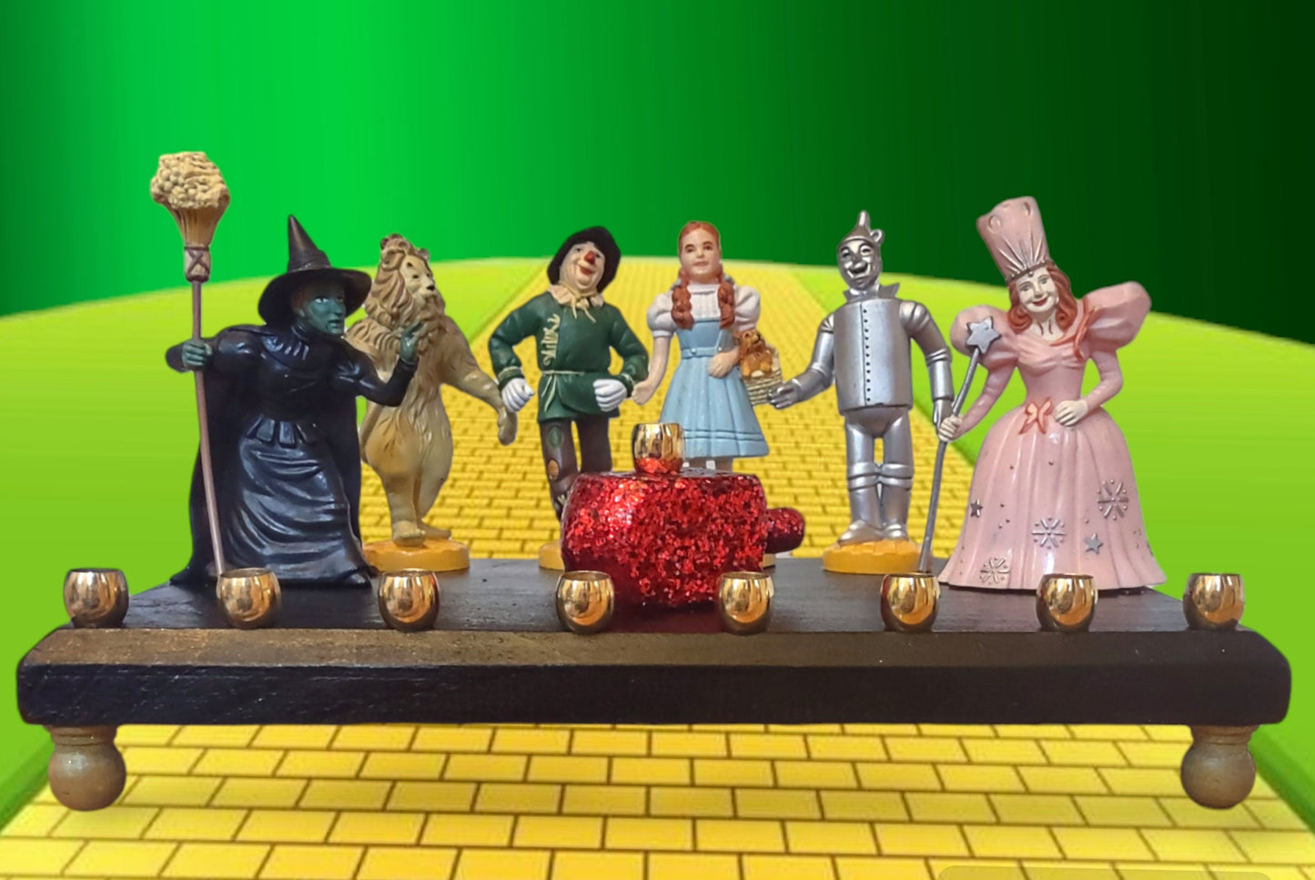 Wizard of Oz Menorah | Repurposed Figures, Collectible Judaica Hanukkiah
