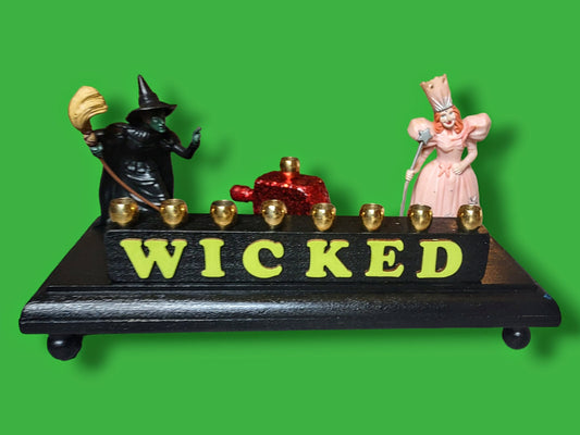 Wicked Wizard of Oz Menorah Collectible Judaica Hanukkiah Repurposed Figures