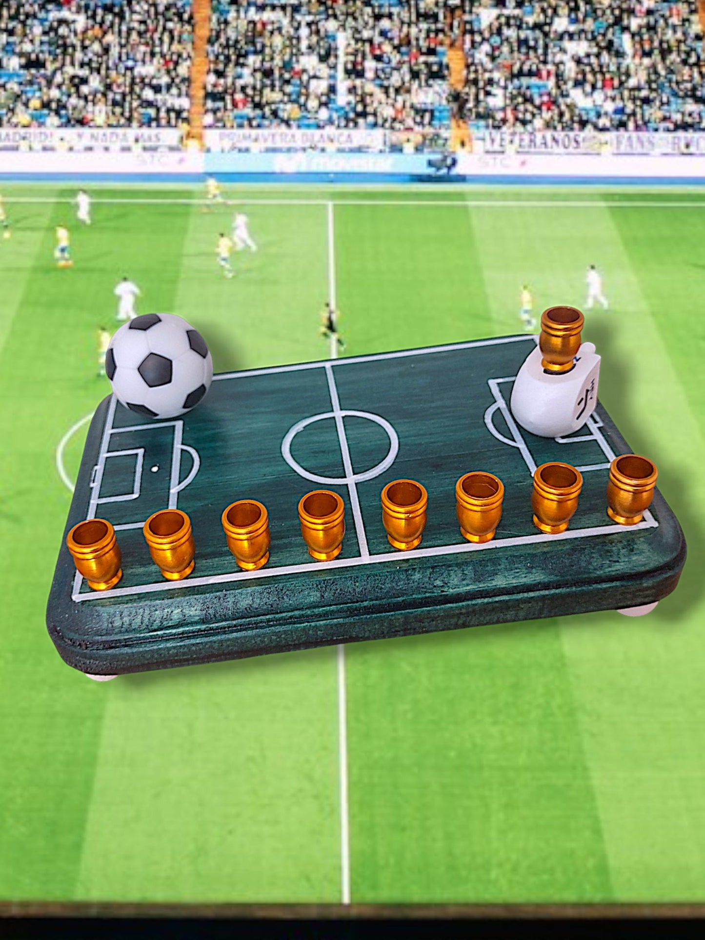 Soccer Themed Menorah Hanukkah