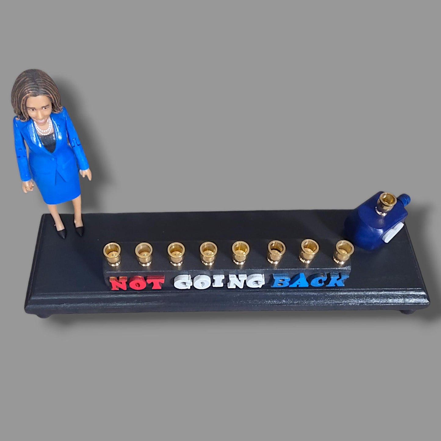 Kamala Harris Not Going Back President Menorah Candle Holder Hanukkah Judaica