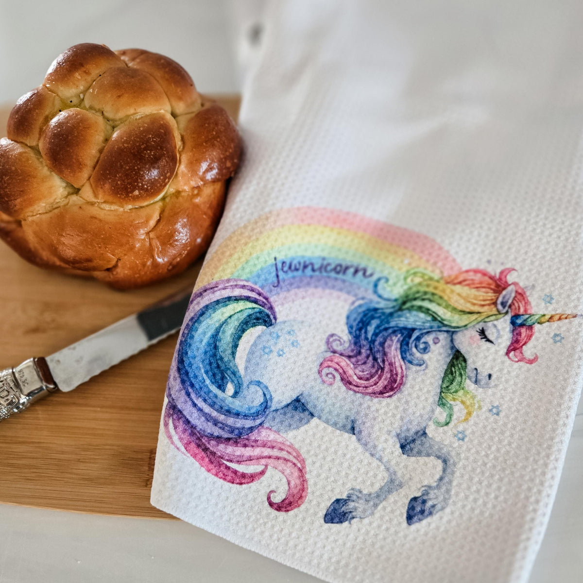 Jewnicorn Waffle Dish Towel