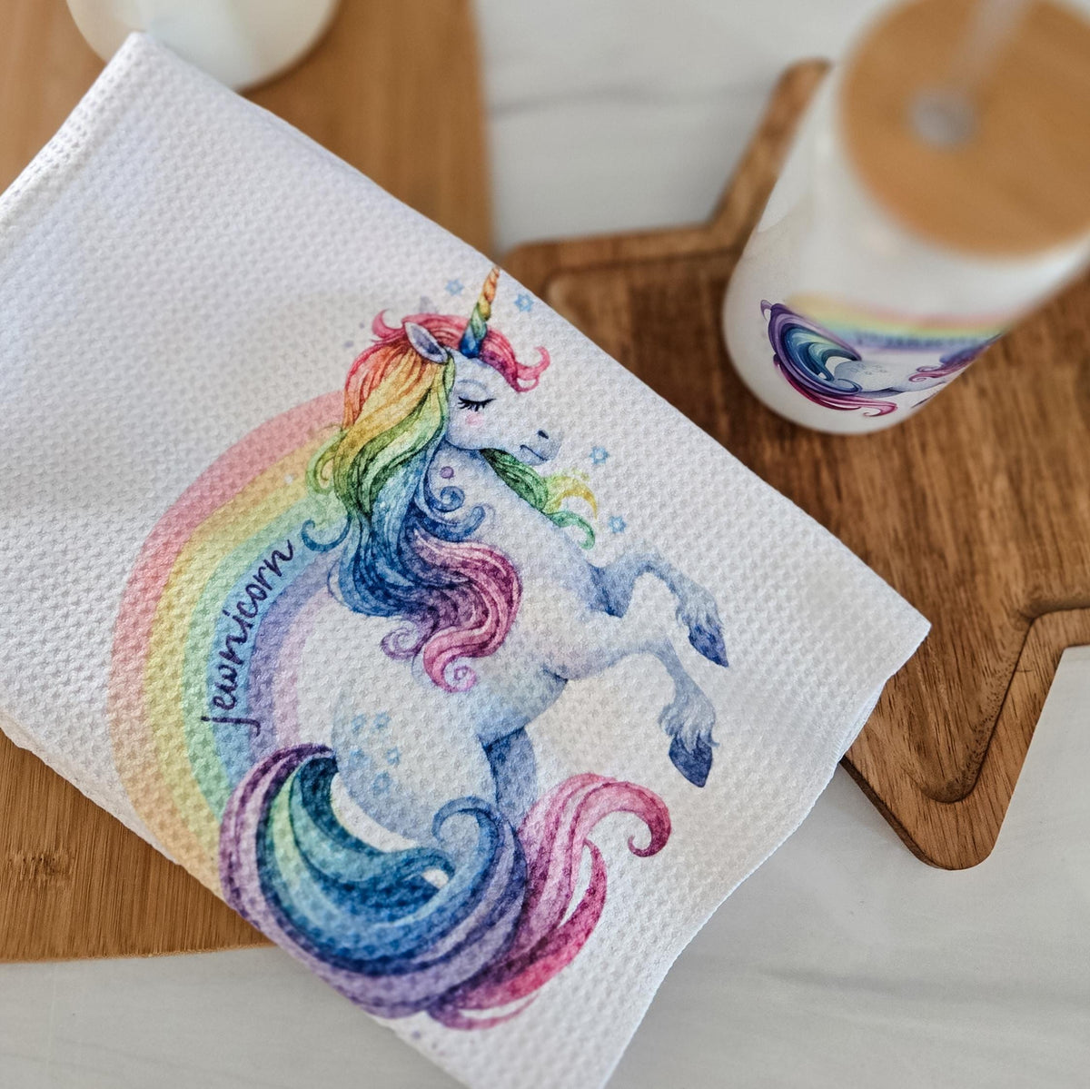 Jewnicorn Waffle Dish Towel