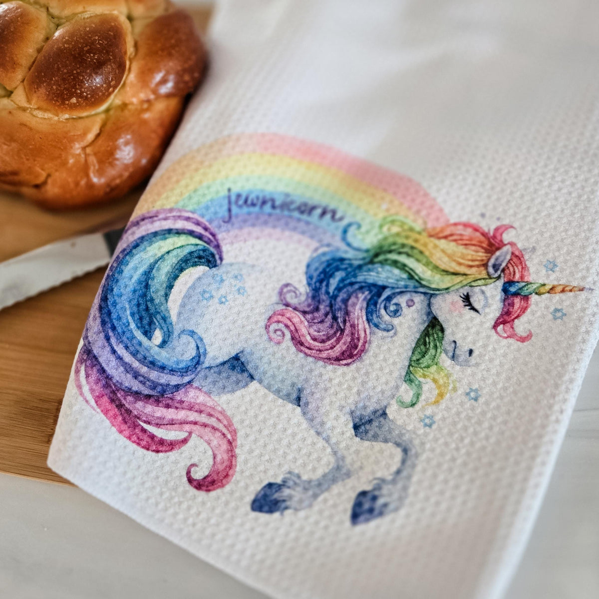 Jewnicorn Waffle Dish Towel