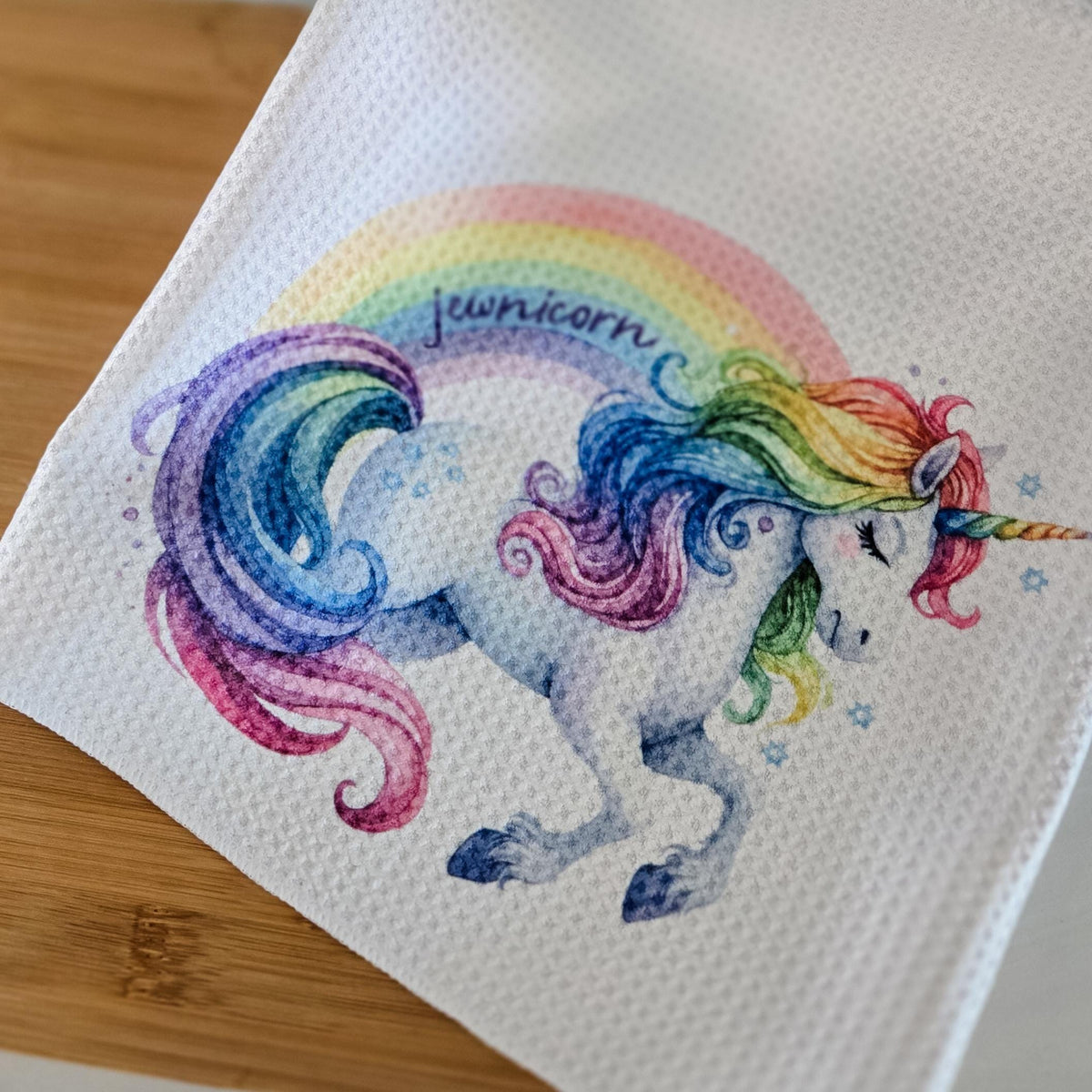 Jewnicorn Waffle Dish Towel
