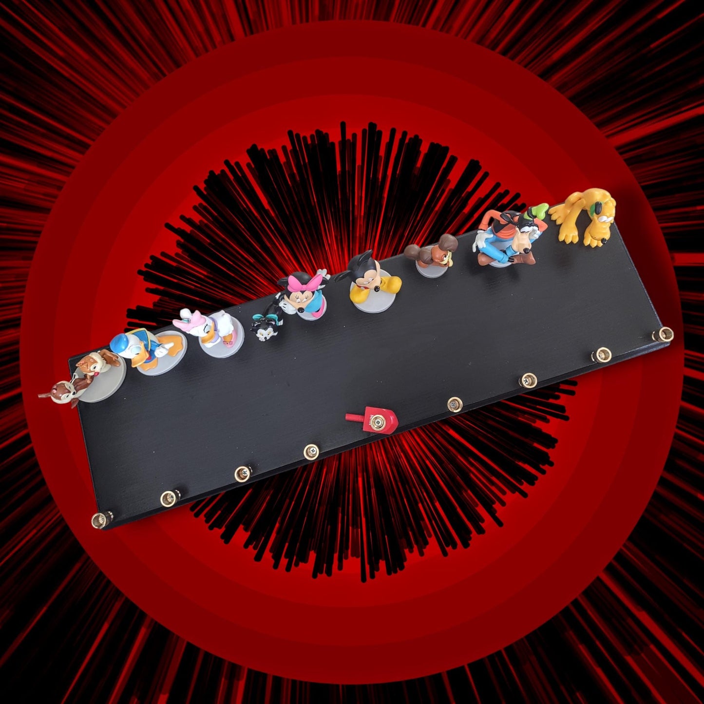 Collector Mickey Mouse Menorah Classic Disney Judaica Hanukkiah Repurposed Toy Minnie Donald Duck chipmunks Goofy Pluto